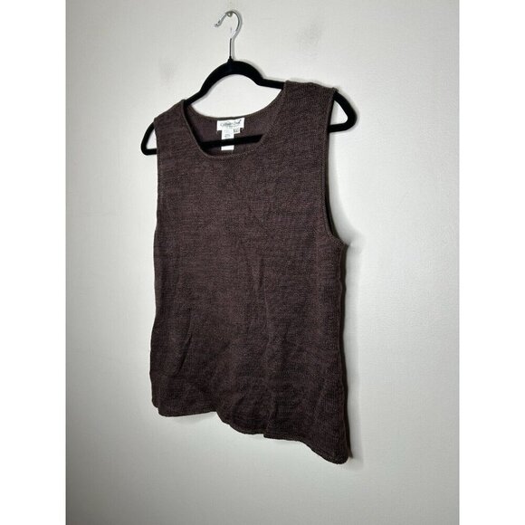 Coldwater Creek Sweater Tank Top Brown Sleeveless Size Large NWT - Picture 3 of 10